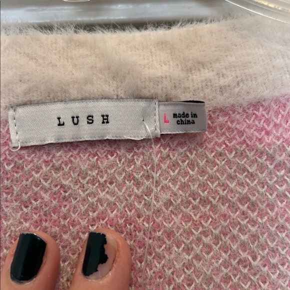 Lush Pink and Cream Floral Cardigan size large. NWT! - Picture 4 of 8